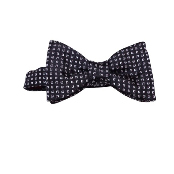 NWT Hugo Boss Men's Dressy Bow Tie With Jacquard Pattern Black 100% Silk - Picture 1 of 8